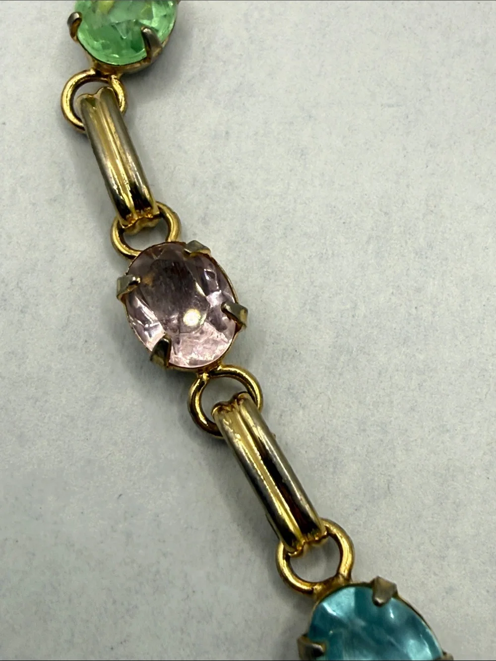 Vintage link Multicolor Crystal Link Bracelet catamore style very pretty